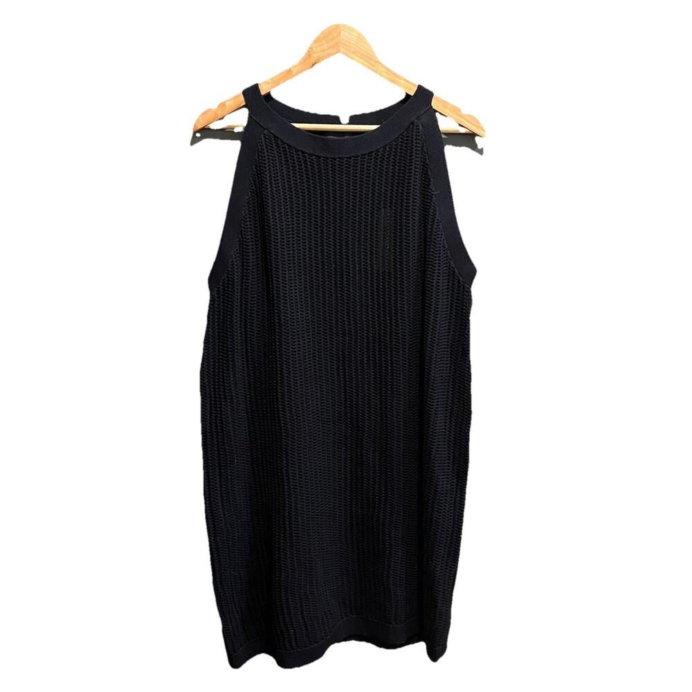Summersalt Black‎ Crochet Mini Knit Sleeveless Women's Coverup Dress Size 1XL